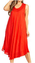 Sakkas Everyday Essentials Caftan Tank Dress / Cover Up#color_Red