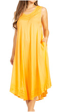 Sakkas Everyday Essentials Caftan Tank Dress / Cover Up#color_Tangerine