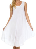 Sakkas Everyday Essentials Caftan Tank Dress / Cover Up#color_White