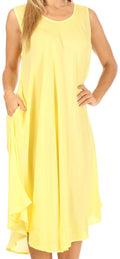 Sakkas Everyday Essentials Caftan Tank Dress / Cover Up#color_Yellow