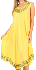 Sakkas Everyday Essentials Caftan Tank Dress / Cover Up#color_Yellow/Black