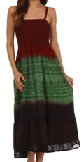 Sakkas Adelina Embroidered Rayon Dress#color_Cayenne