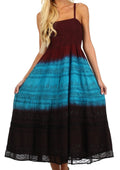 Sakkas Adelina Embroidered Rayon Dress#color_Chocolate