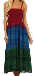 Sakkas Adelina Embroidered Rayon Dress#color_Raspberry