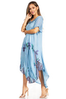 Sakkas Watercolor Palm Tree Tank Caftan Dress