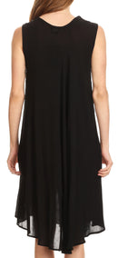 Sakkas Watercolor Palm Tree Tank Caftan Short Dress