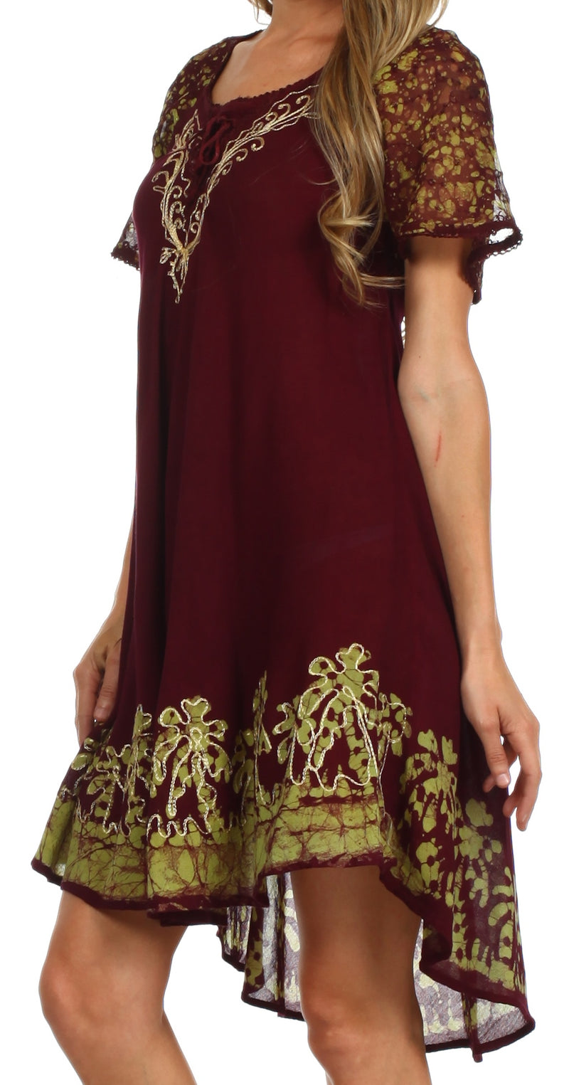 Sakkas Royal Palm Batik Dress / Cover Up