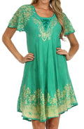 Sakkas Royal Palm Batik Dress / Cover Up#color_Mint/Cream