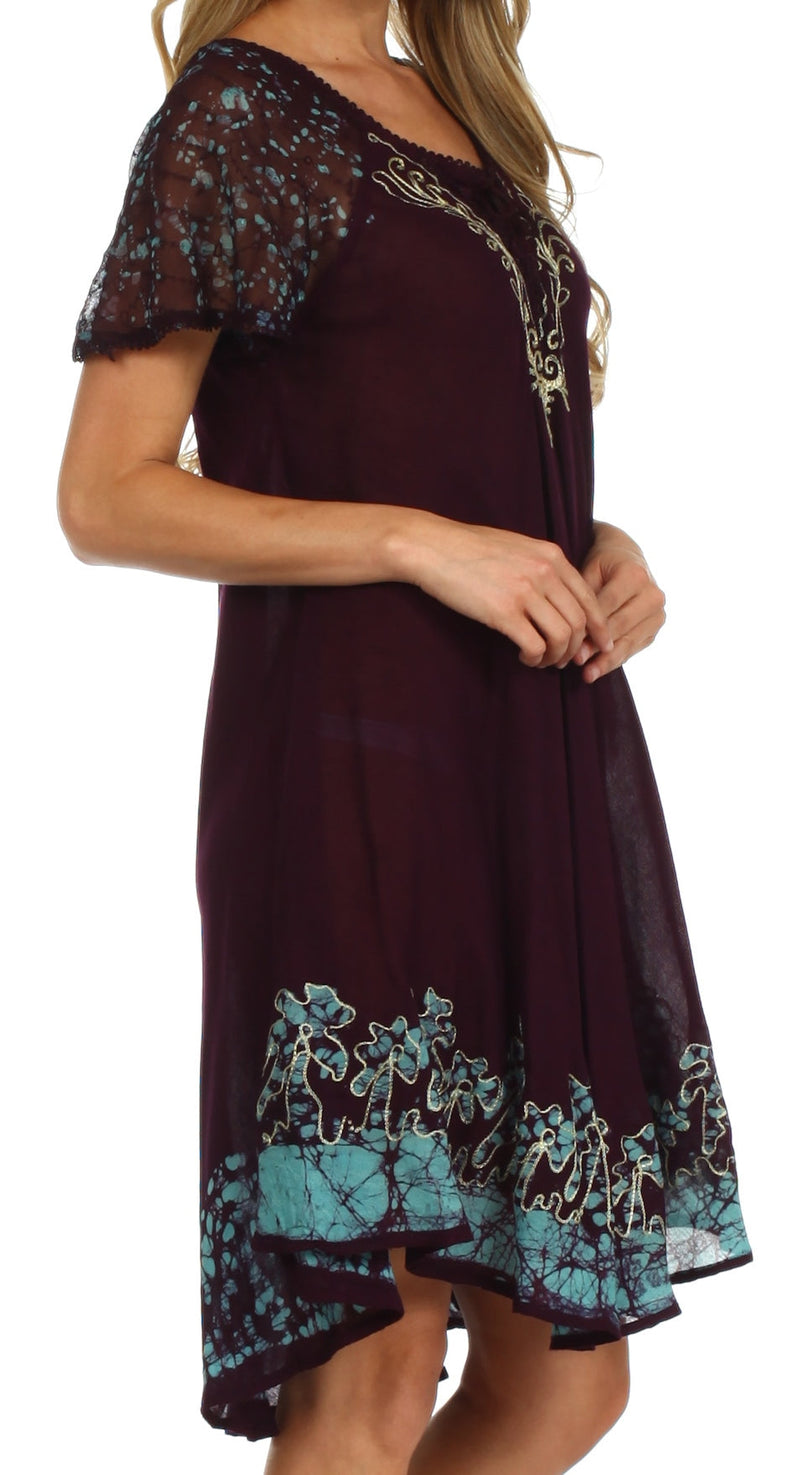 Sakkas Royal Palm Batik Dress / Cover Up