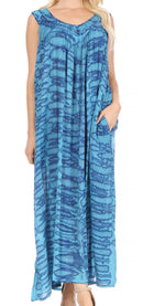 Sakkas Adele Sequin Embroidered Scoop Neck Sleeveless Dress / Cover Up