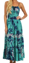 Sakkas Ariel Embroidered Batik Dress#color_Mint