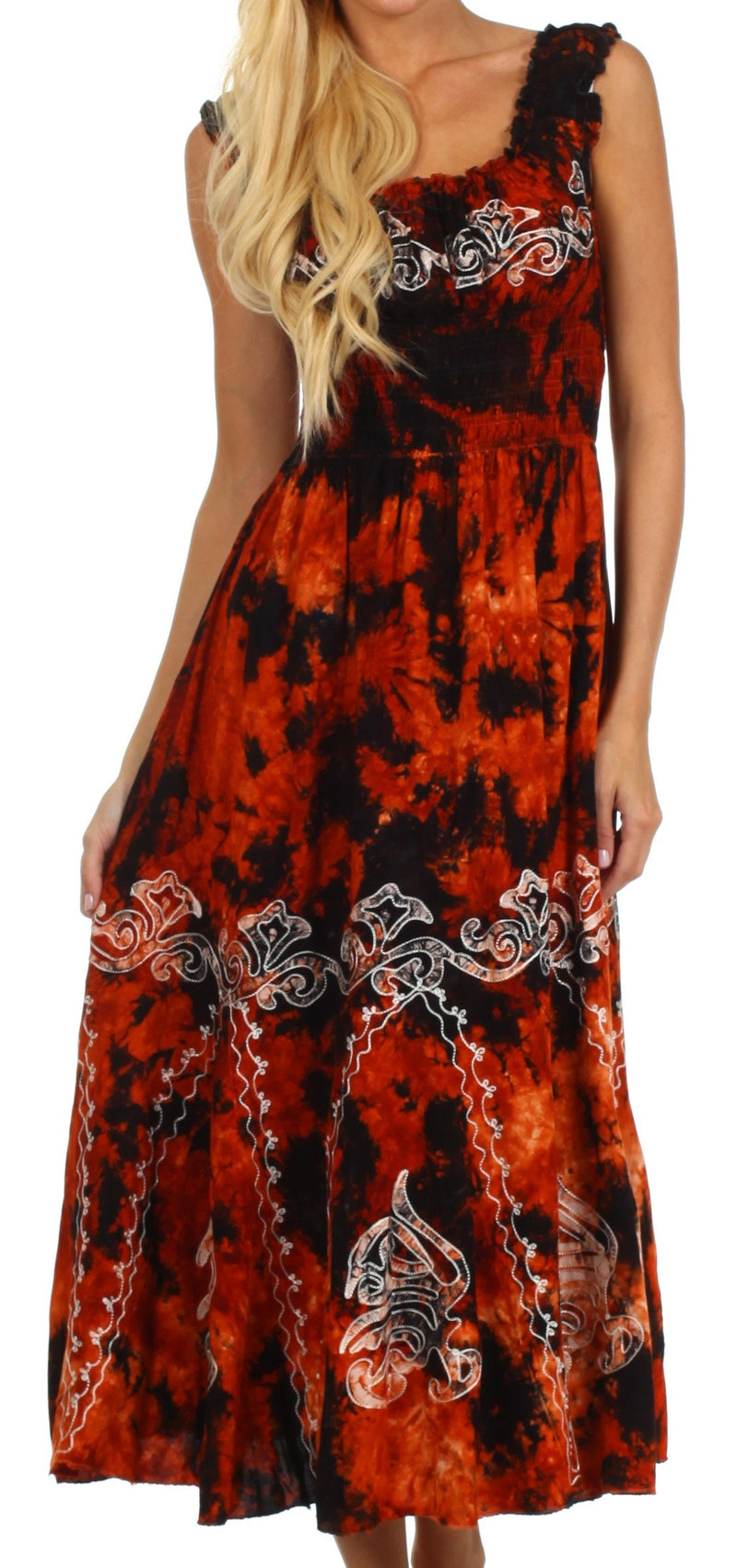 Sakkas Jamilah Gypsy Boho Peasant Batik Dress Sakkas Jamilah Gypsy Boho Peasant Batik Dress