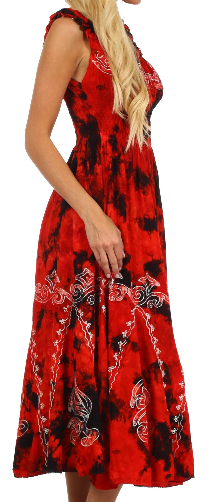 Sakkas Jamilah Gypsy Boho Peasant Batik Dress