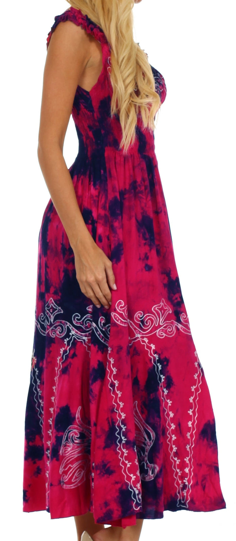Sakkas Jamilah Gypsy Boho Peasant Batik Dress