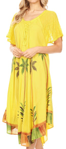 Sakkas Kai Palm Tree Caftan Tank Dress / Cover Up