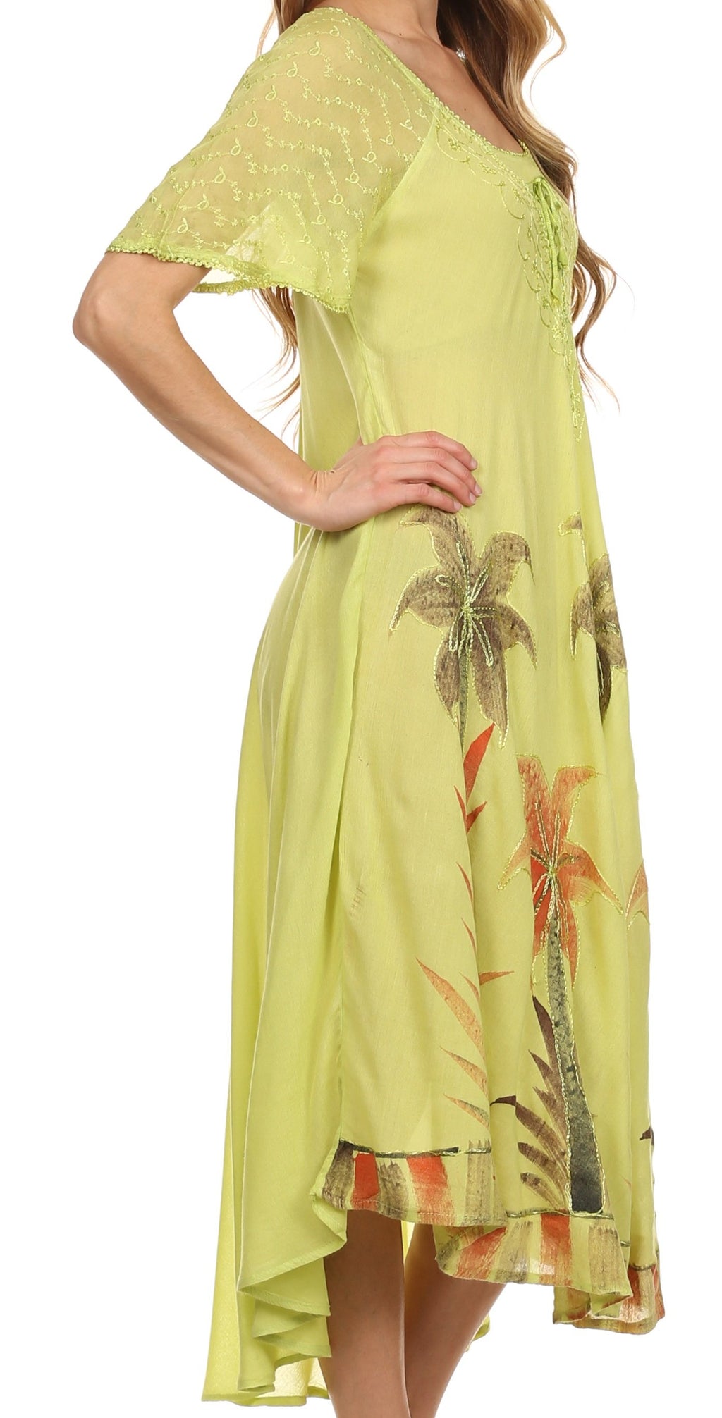 Sakkas Kai Palm Tree Caftan Tank Dress / Cover Up