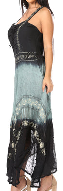 Sakkas Shauna Women's Sleeveless Long Maxi Corset Casual Summer Dress Adjustable