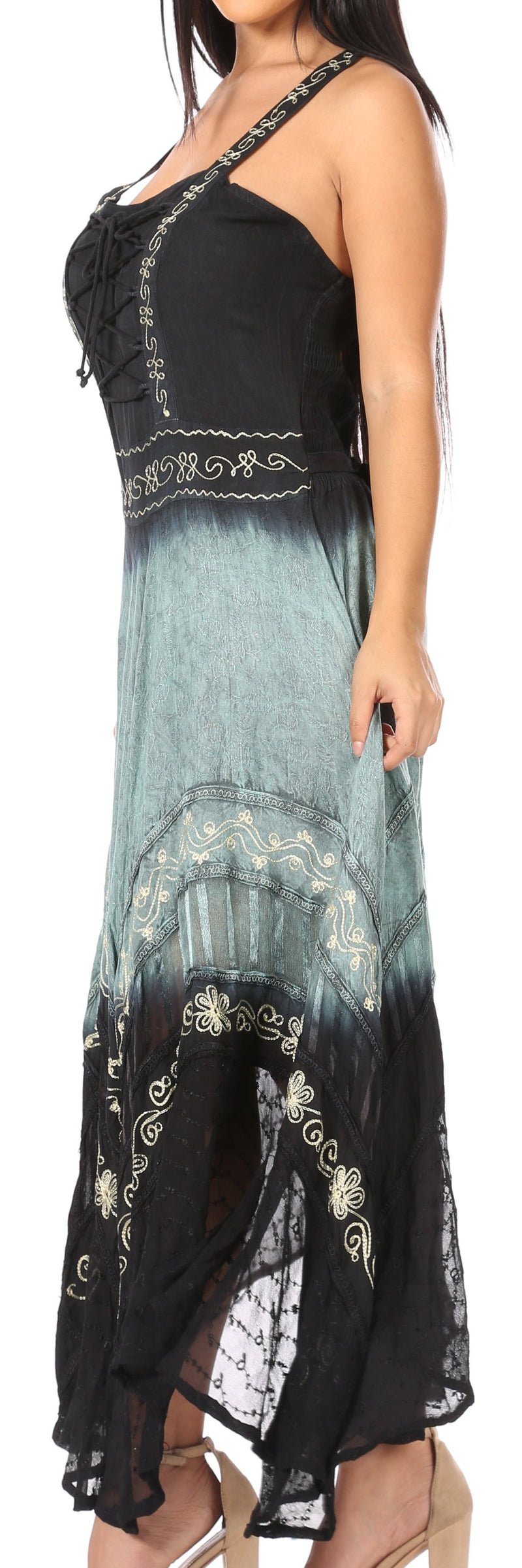 Sakkas Shauna Women's Sleeveless Long Maxi Corset Casual Summer Dress Adjustable