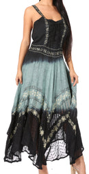 Sakkas Shauna Women's Sleeveless Long Maxi Corset Casual Summer Dress Adjustable
