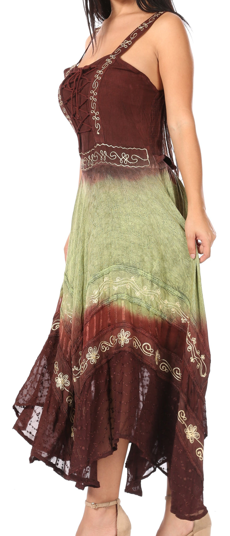 Sakkas Shauna Women's Sleeveless Long Maxi Corset Casual Summer Dress Adjustable