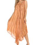 Sakkas Kara Long Draped Sleeveless Marbled Caftan Dress / Cover Up#color_Blush