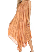 Sakkas Kara Long Draped Sleeveless Marbled Caftan Dress / Cover Up