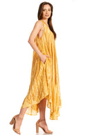 Sakkas Kara Long Draped Sleeveless Marbled Caftan Dress / Cover Up