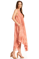 Sakkas Kara Long Draped Sleeveless Marbled Caftan Dress / Cover Up