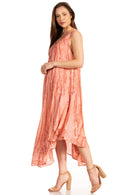 Sakkas Kara Long Draped Sleeveless Marbled Caftan Dress / Cover Up