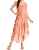 Sakkas Kara Long Draped Sleeveless Marbled Caftan Dress / Cover Up