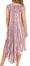 Sakkas Kara Long Draped Sleeveless Marbled Caftan Dress / Cover Up