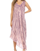 Sakkas Kara Long Draped Sleeveless Marbled Caftan Dress / Cover Up