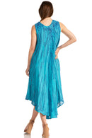 Sakkas Kara Long Draped Sleeveless Marbled Caftan Dress / Cover Up