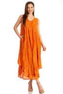 Sakkas Kara Long Draped Sleeveless Marbled Caftan Dress / Cover Up