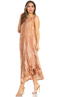 Sakkas Kara Long Draped Sleeveless Marbled Caftan Dress / Cover Up