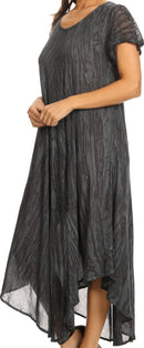 Sakkas Faye Cap Sleeved Rayon Caftan Cover Up Dress