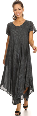 Sakkas Faye Cap Sleeved Rayon Caftan Cover Up Dress