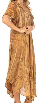 Sakkas Faye Cap Sleeved Rayon Caftan Cover Up Dress