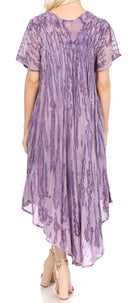 Sakkas Faye Cap Sleeved Rayon Caftan Cover Up Dress