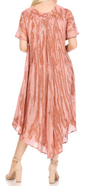 Sakkas Faye Cap Sleeved Rayon Caftan Cover Up Dress