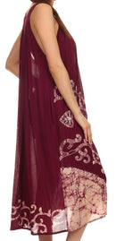 Sakkas Addilyn Embroidered Tank Top Split Neck Dress / Cover Up