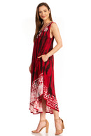 Sakkas Alexis Embroidered Long Sleeveless Floral Caftan Dress / Cover Up