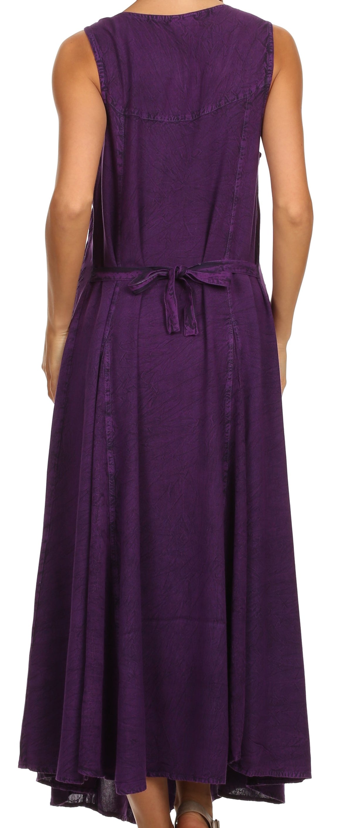 green emerald velvet dress Sakkas Stonewashed Rayon Adjustable Spaghetti Straps Mid Length Dress -  Black