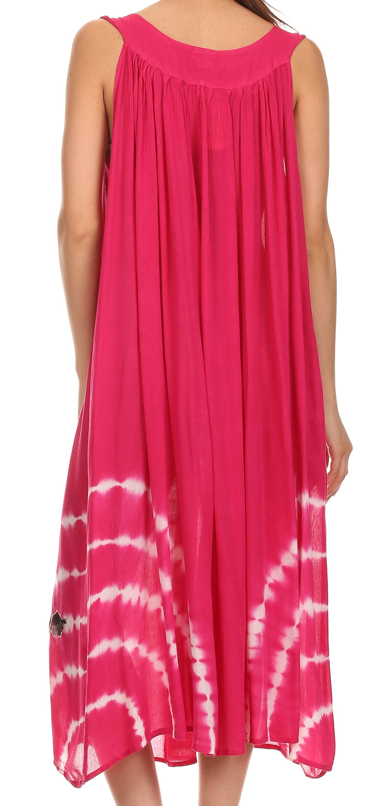 Sakkas Kira Embroidered Relaxed Fit with Pockets Tank Dress / Cover Up