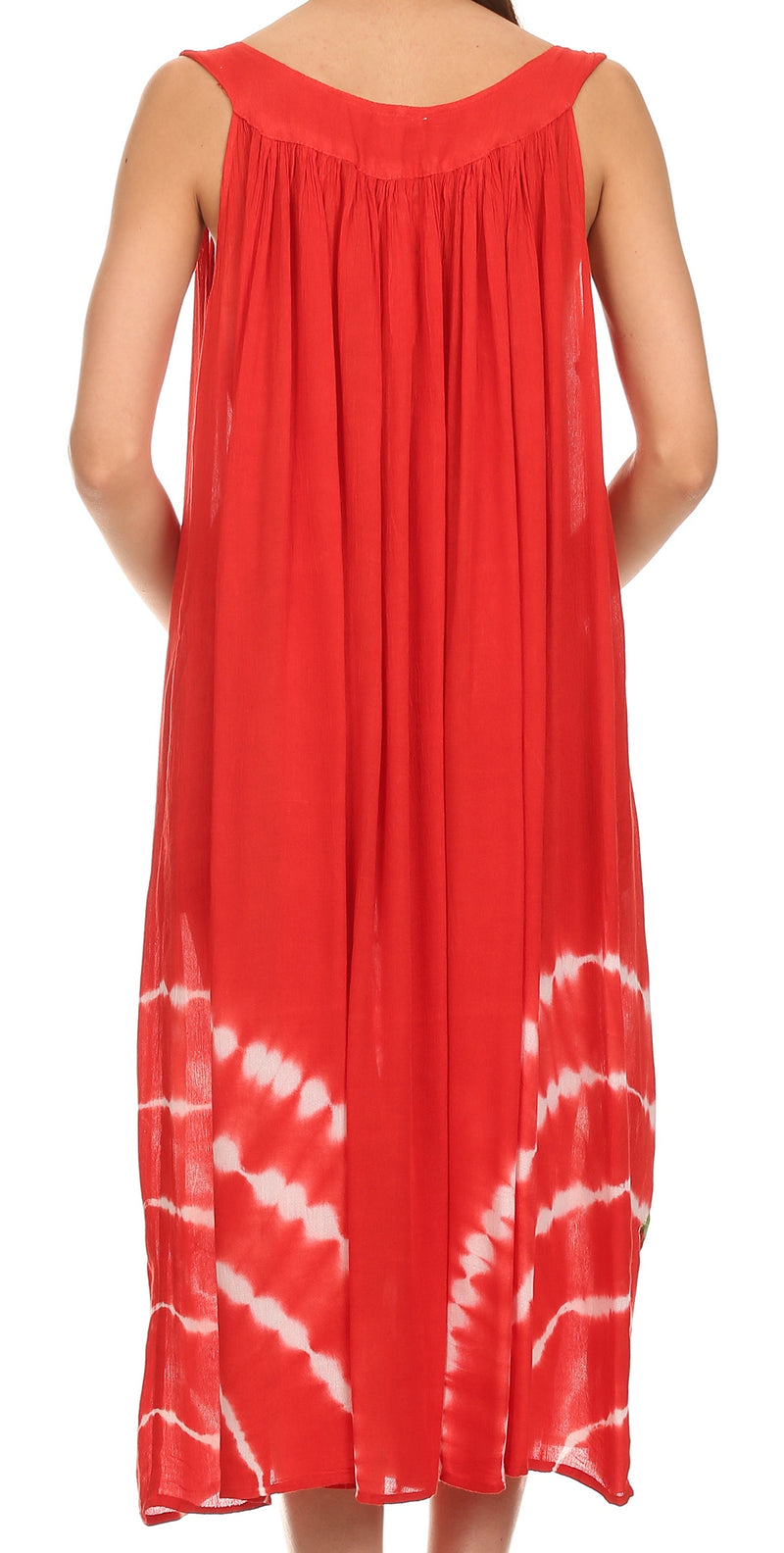 Sakkas Kira Embroidered Relaxed Fit with Pockets Tank Dress / Cover Up