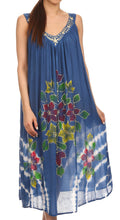 Sakkas Kira Embroidered Relaxed Fit with Pockets Tank Dress / Cover Up#color_RoyalBlue