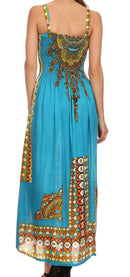 Sakkas Karla Smocked Bust Adjustable Strap Long Dress