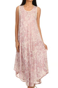 Sakkas Eva Sleeveless Freckled Dyed Scoopneck Long Caftan Dress / Cover Up#color_Mauve