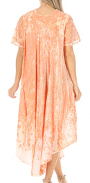 Sakkas  Bree Long Embroidered Cap Sleeve Marbled Dress