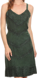 Sakkas Rhyder Mid Strapless Spaghetti Strap Adjustable Embroidered Batik Dress